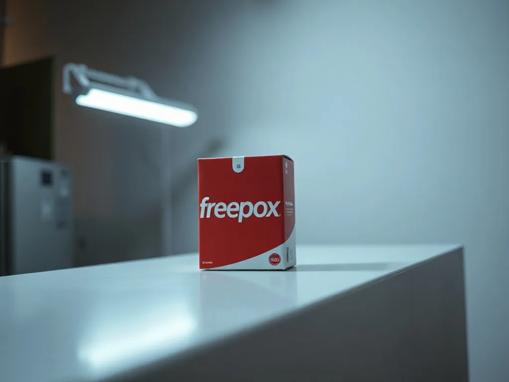 Face avant d’un serveur Freebox Pop avec l’écran affichant l’étape 2, câble fibre branché